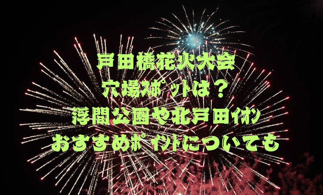 戸田橋花火大会の穴場ｽﾎﾟｯﾄ