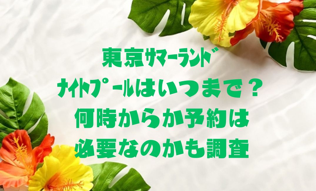東京ｻﾏｰﾗﾝﾄﾞﾅｲﾄﾌﾟｰﾙはいつまで