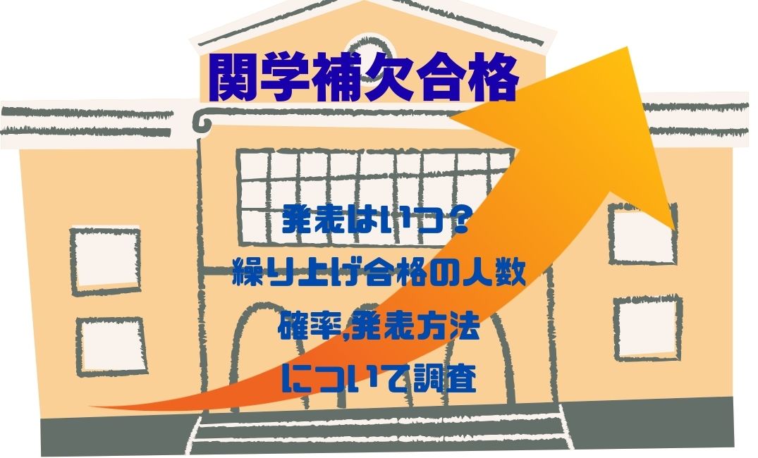 関学補欠合格発表はいつ？